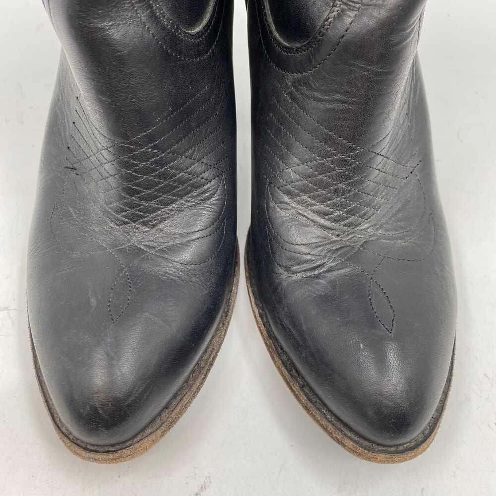Frye Black Heeled Boots Almond Toe High Block Heel | Womens 10 - Picture 5 of 10